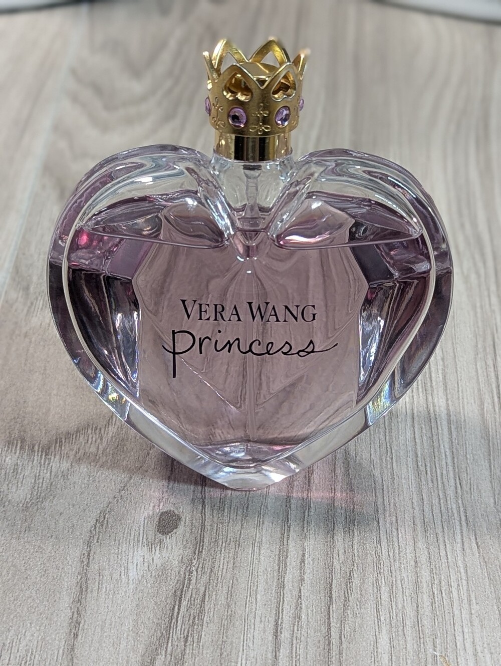 Vera Wang Princess Perfume Spray Glass Heart Shaped Bottle 3.4oz